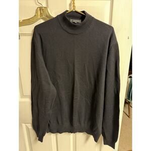 Raffi Linea Uomo Mens Merino Wool Sweater XL High Neck Black Lightweight 50w